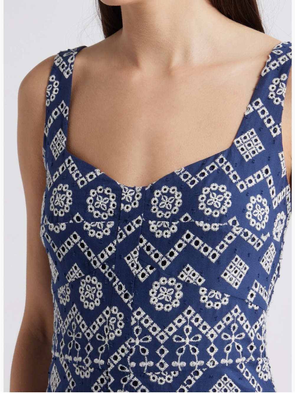 Adelyn Rae Navy & White Print Ruffle-Hem Mini Dress - Picture 3 of 3